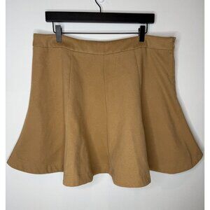 SHEIN Skirt Womens Preppy Academia Old Money A Line Flare Plus Size 2XL 16 Tan